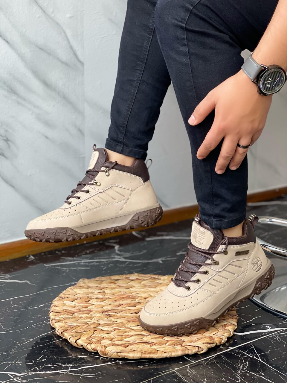 BOTIN TIMBER- HUESO Cuero Premium