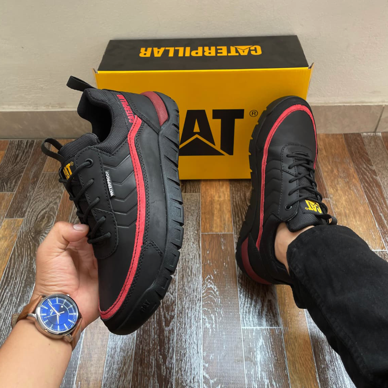ZAPATO PROOF - NEGRO ROJO