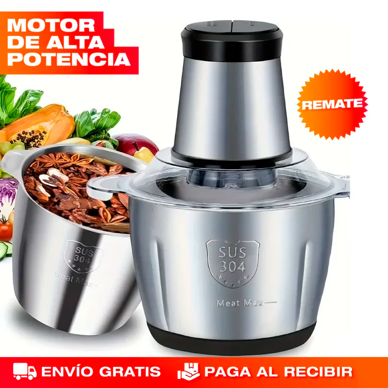 🥩 Molino Eléctrico de Alimentos de Alta Potencia – 3L | 1200W | Acero Inoxidable