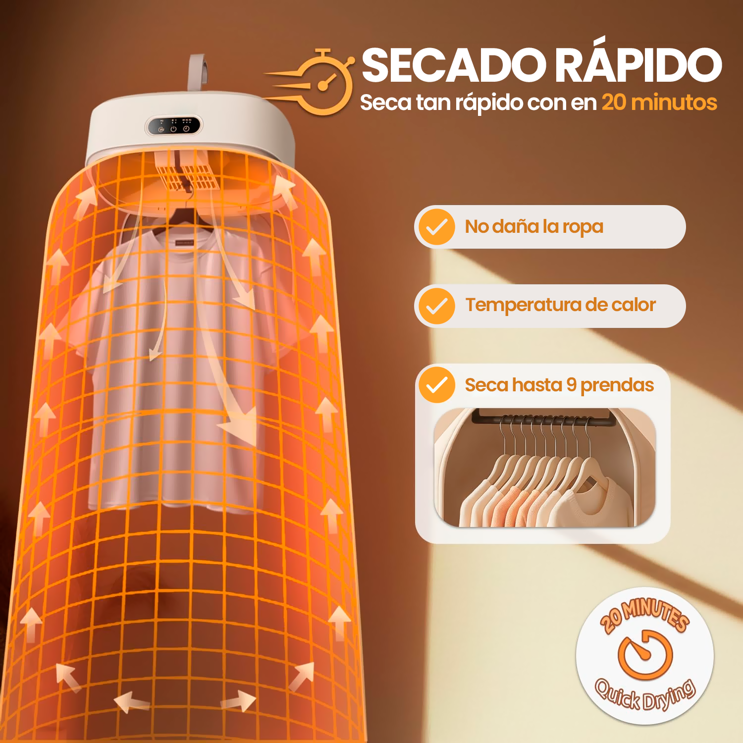 SECADOR DE ROPA - Tecnología que seca rápido