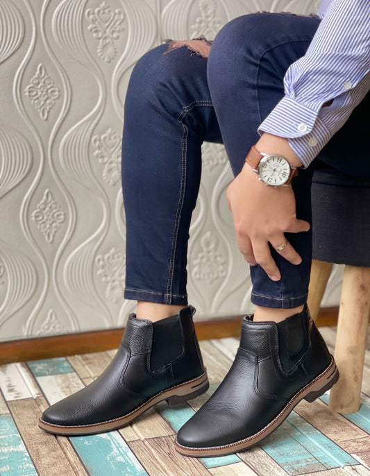 BOTIN CASUAL - NEGRO Cuero Premium