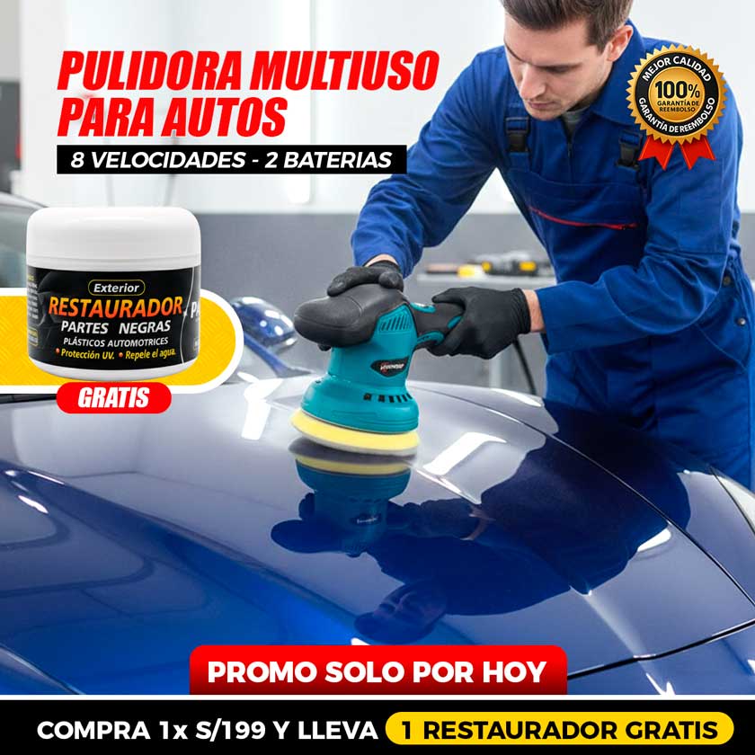 Pulidora Multiuso para Autos | 8 Velocidades, Doble Batería y Cargador