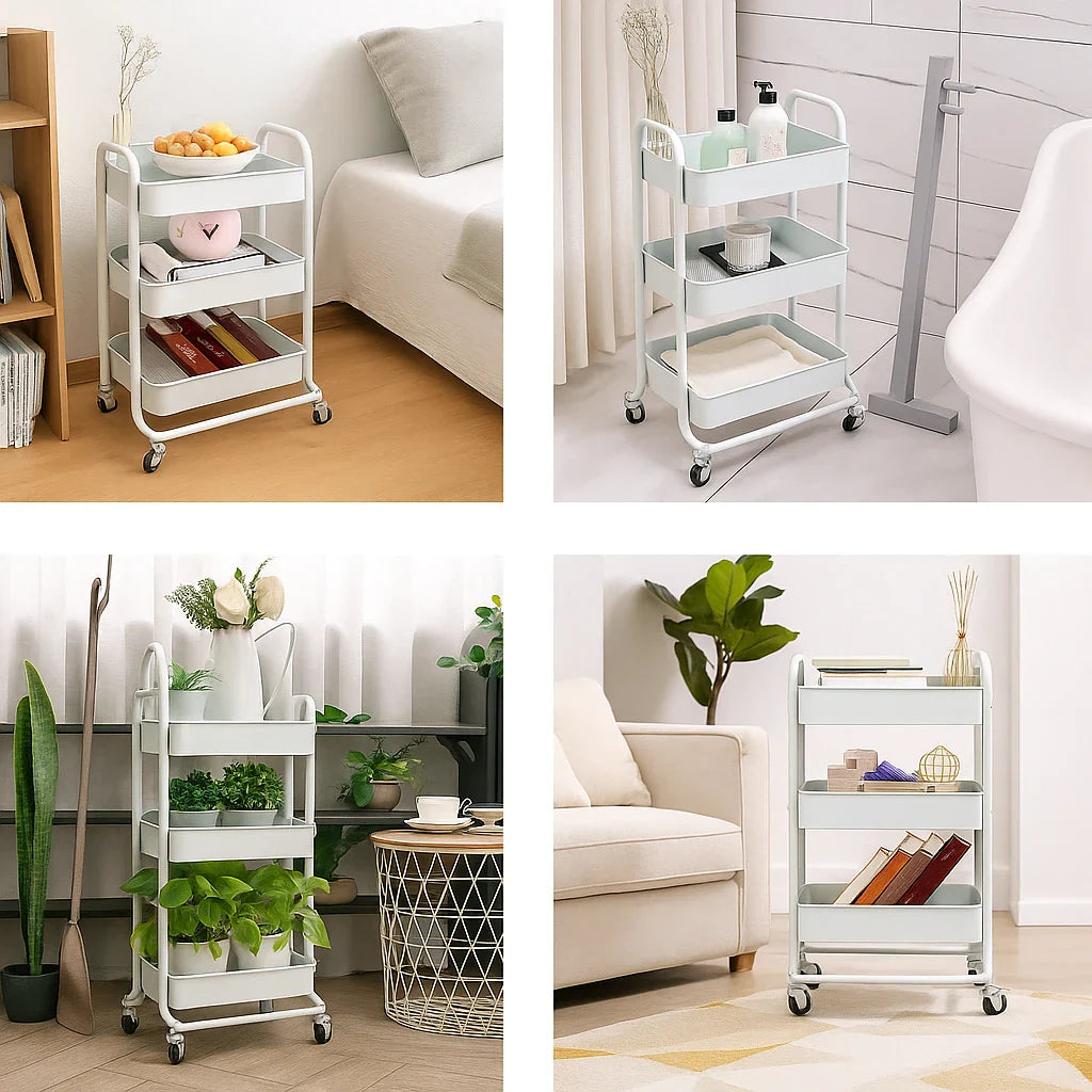 Carrito Organizador de 3 Niveles con Ruedas
