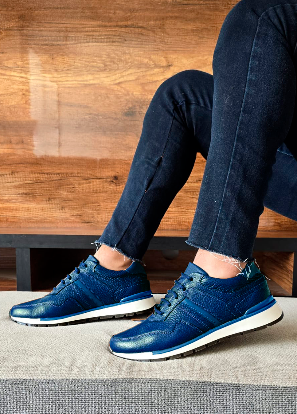 ZAPATOS URB - AZUL Cuero Premium